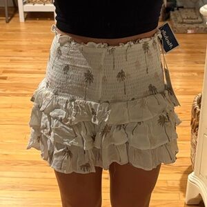 Ocean Drive Cream Ruffled Mini Skirt
